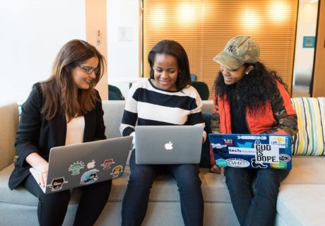 Women working on laptops Social Emotional Learning STEM Coding Robotics